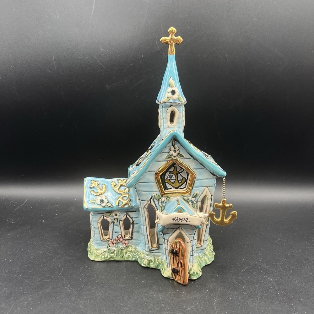Blue Sky Clayworks Heather Goldminc - Hope Church Tea Light Holder - 2009